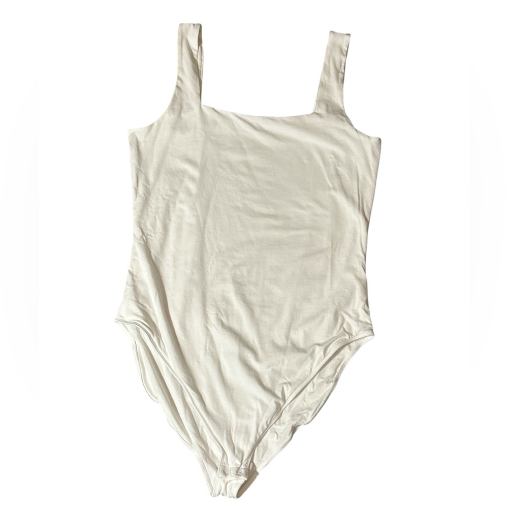 White Square Neck Bodysuit | XL Tall